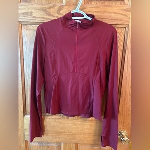 Pink half zip active cropped jacket